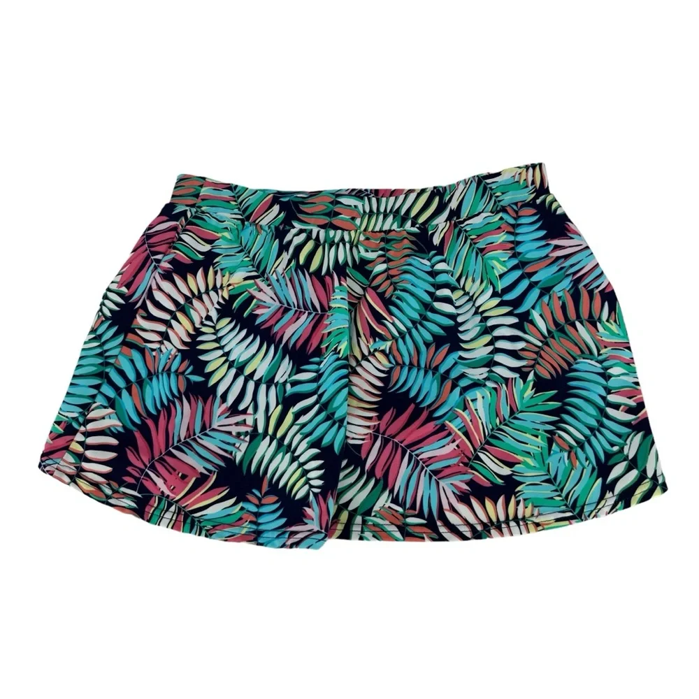 *Women’s Talbots 6 Two-Piece Green/Blue/Punk Tropical Print Tankini Bathing Suit